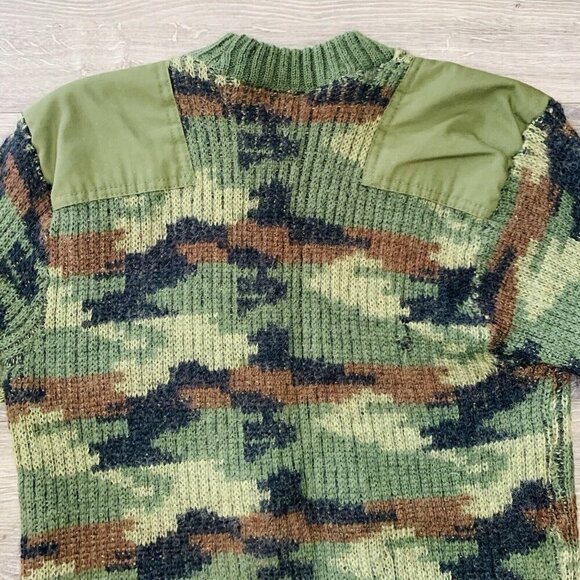 VTG Peter Storm Sweater Mens M Camo Commando 100% Pure New Wool England hunting - Picture 13 of 14